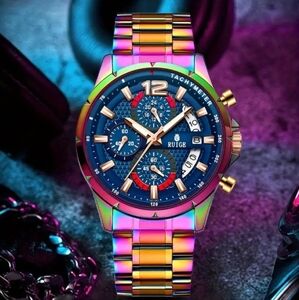 Stainless Steel - Stylish Men's Iridescent Sports Business Quartz Watch